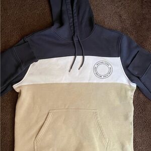 Michael Kors Men's Tri-Tone Hoodie - Dark Blue, White, Beige